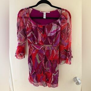 Diane von Furstenberg DvF silk floral maternity top
